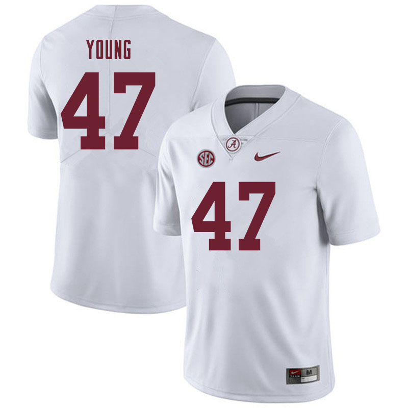 Alabama Crimson Tide Men's Byron Young #47 White NCAA Nike Authentic Stitched 2019 College Football Jersey MN16V66TM
